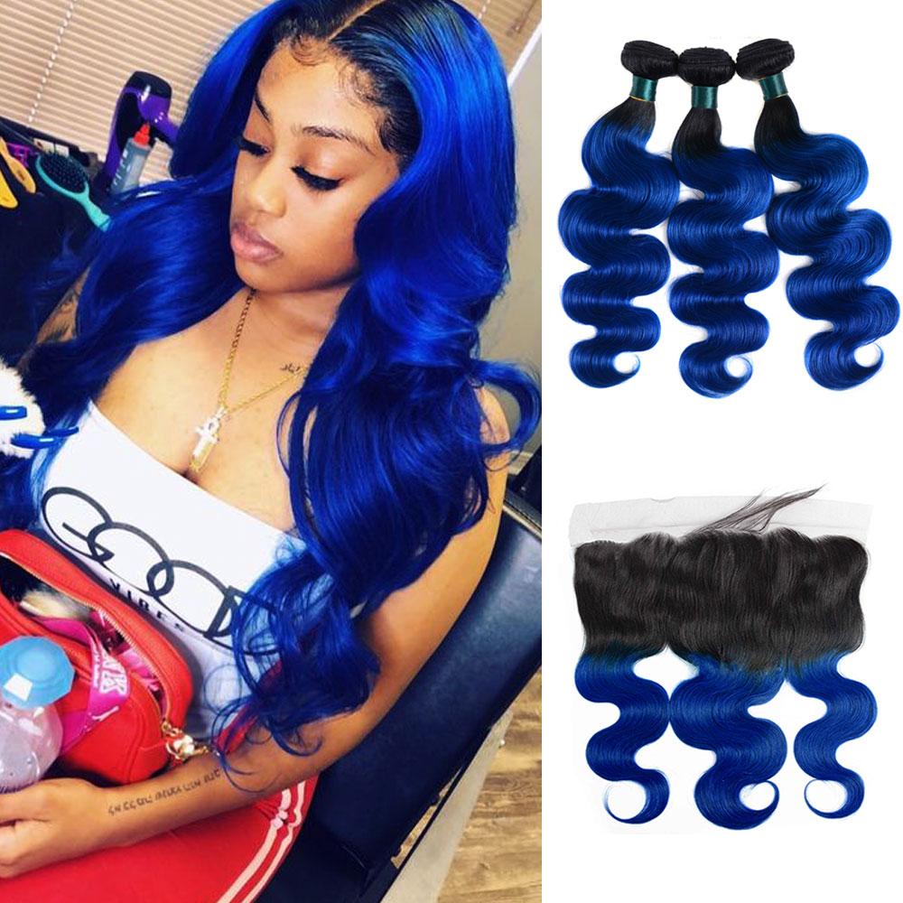black to blue ombre hair