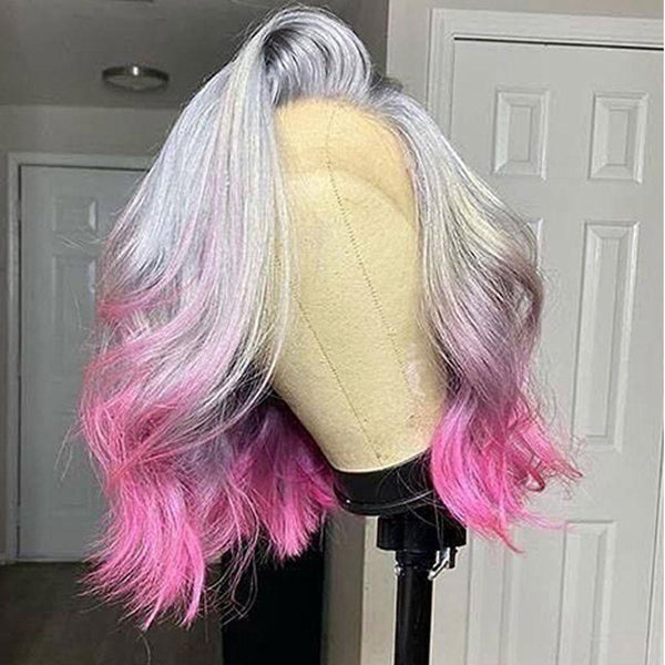 Grey pink wig best sale