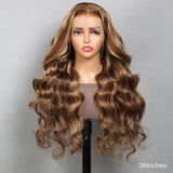 Body Wave Glueless Honey Blonde Piano Highlights Colored Human Hair Wigs