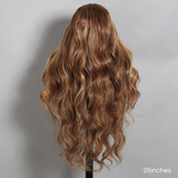 Body Wave Glueless Honey Blonde Piano Highlights Colored Human Hair Wigs