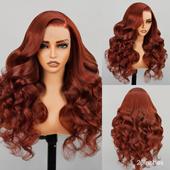 #33 Reddish Auburn Color Body Wave 13x4 Lace Front Human Hair Wigs