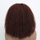 Afro Curly #33 Reddish Brown Colored Human Hair Wigs