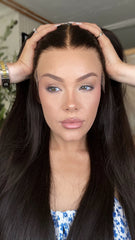 Long Straight Wigs 100% Real Human Hair for Caucasian 180% Density