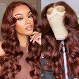 #33 Reddish Auburn Color Body Wave 13x4 Lace Front Human Hair Wigs