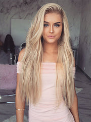 Long Ombre Blonde Human Lace Front Wigs for White Women 100% Human Wigs