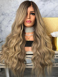 Long Ombre Brown Lace Front Wigs for White Women 100% Human Hair