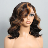 #30 Highlight Color Loose Body Wave Bob 13x4 Lace Wigs 100% Human Hair