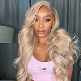 Ombre Ash Blonde Highlight Blonde #20 Color Wigs with Dark Roots 100% Human Hair