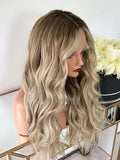 Long Wavy Ombre Blonde Human Lace Front Wigs for White Women 100% Human Hair