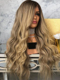 Long Ombre Brown Lace Front Wigs for White Women 100% Human Hair