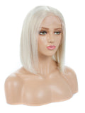 Platinum Blonde Short Bob Lace Front Wigs for White Women 100% Human Hair