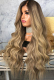 Long Ombre Brown Lace Front Wigs for White Women 100% Human Hair