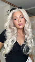 White Wigs 100% Real Human Hair for Caucasian 180% Density