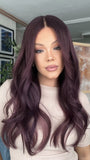 Wine Red Wigs 100% Real Human Hair for Caucasian 180% Density