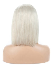 Platinum Blonde Short Bob Lace Front Wigs for White Women 100% Human Hair