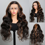360 Full Lace Frontal Body Wave  #30 Highlight Human Hair Wig