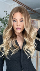 Ashy Brown Ombre Wigs 100% Real Human Hair for Caucasian 180% Density