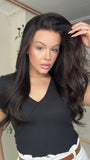 Natural Black Lace Wigs 100% Real Human Hair for Caucasian 180% Density