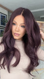 Wine Red Wigs 100% Real Human Hair for Caucasian 180% Density