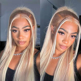 Body Wave Brown Blonde Highlights 13x4 Lace Front Wig 100% Human Hair