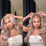 Body Wave Brown Blonde Highlights 13x4 Lace Front Wig 100% Human Hair