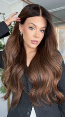 Brunette Wigs 100% Real Human Hair for Caucasian 180% Density