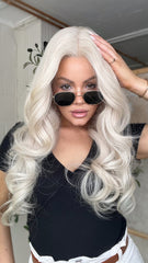 White Wigs 100% Real Human Hair for Caucasian 180% Density