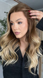 Ashy Brown Ombre Wigs 100% Real Human Hair for Caucasian 180% Density