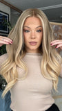 Dirty Blonde Highlights Wigs 100% Real Human Hair for Caucasian 180% Density