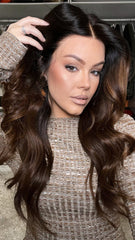 Ombre Brown Wavy Wigs 100% Real Human Hair for Caucasian 180% Density