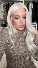 White Blonde Wigs 100% Real Human Hair for Caucasian 180% Density