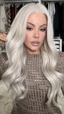 White Blonde Wigs 100% Real Human Hair for Caucasian 180% Density