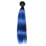 SULMY Royal Blue Bundles Straight Human Hair Dark Roots