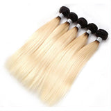 Black Roots 613 Bundles With Closure Straight Ombre Blonde Human Hair | SULMY.