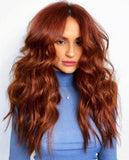 Dark Copper Shade Wigs 100% Real Human Hair for Caucasian Women