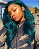 Teal Turquoise Wigs 100% Human Hair