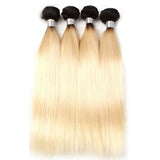 Black Roots 613 Bundles With Closure Straight Ombre Blonde Human Hair | SULMY.