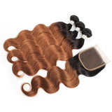 Sulmy 3 Bundles With Closure 1b #30 Ombre body wave Brazilian Hair Weave | SULMY.