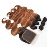 Sulmy 3 Bundles With Closure 1b #30 Ombre body wave Brazilian Hair Weave | SULMY.