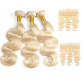 SULMY 613 Bundles With Frontal Honey Blonde Human Hair Weave With Frontal Body Wave