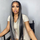 Half Black Half Blonde Wig Human Hair Lace Front Wigs