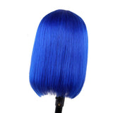 Royal Blue Bob Lace Front Wig Colored Short Human Hair Wigs -SULMY | SULMY.