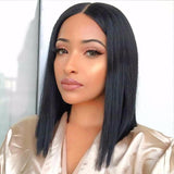 Side Part Lace Closure Bob Wigs 4x4 Glueless Human Hair Lace Wigs Pre-plucked 180% Density -SULMY | SULMY.