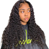 Lace Front Human Hair Wigs 13x4 Lace Wig Deep Wave, Pre-plucked, 180% Density-SULMY