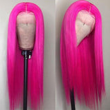 Hot Pink Wigs Human Hair Fuchsia Lace Front Colored Wigs SULMY | SULMY.