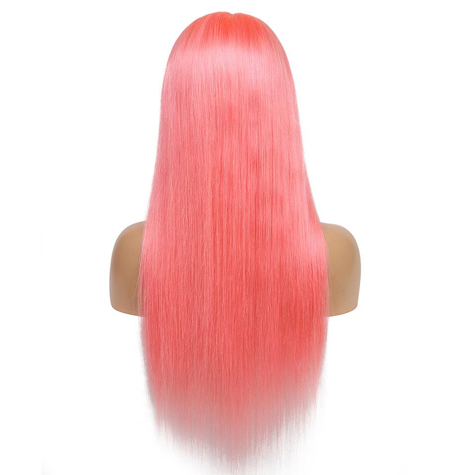 Pastel Pink Colored Wigs 100 Human Hair Sulmy