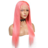 Pink Wigs Human Hair Light Pink Lace Front Colored Wigs SULMY | SULMY.