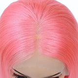 Pink Bob Lace Front Wig Colored Short Human Hair Wigs -SULMY | SULMY.