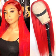 Bright Red Colored Wigs 100% Human Hair