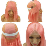 Rose Pink Bob Lace Front Wig Colored Short Human Hair Wigs -SULMY | SULMY.